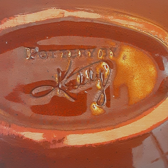 Pottery by Kathy bowl, redware pottery with manganese marks - Picture 3 of 5